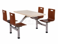 大学食堂连体式四人位桌椅