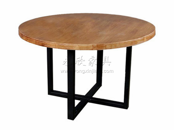 钢木圆形桌子 CZ-GM022