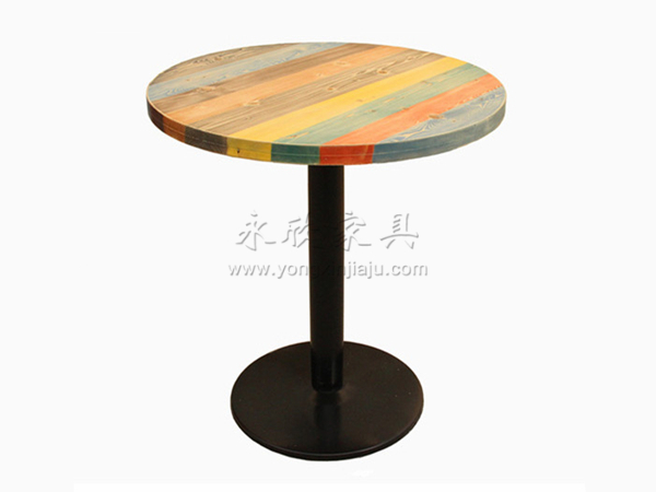 彩虹色钢木桌 CZ-GY010